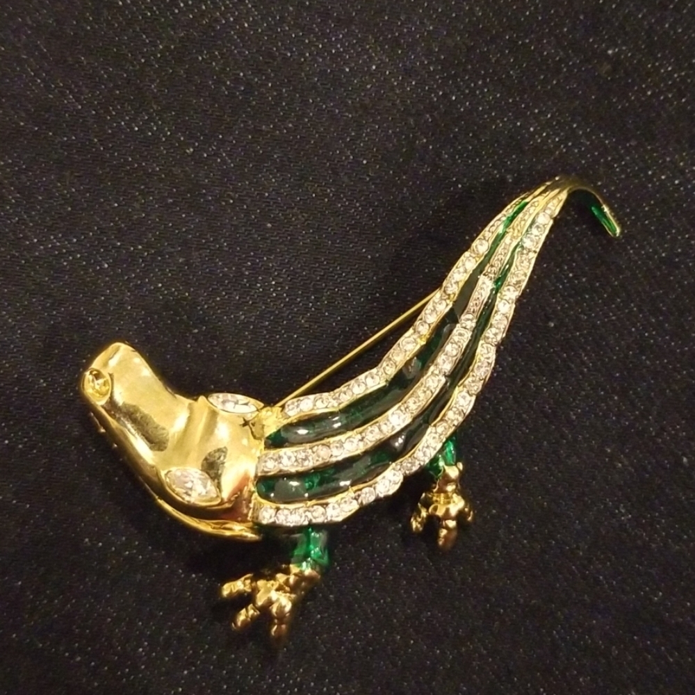 Kenneth Lane Alligator 18 Kt Gold Plated Pin Brooch